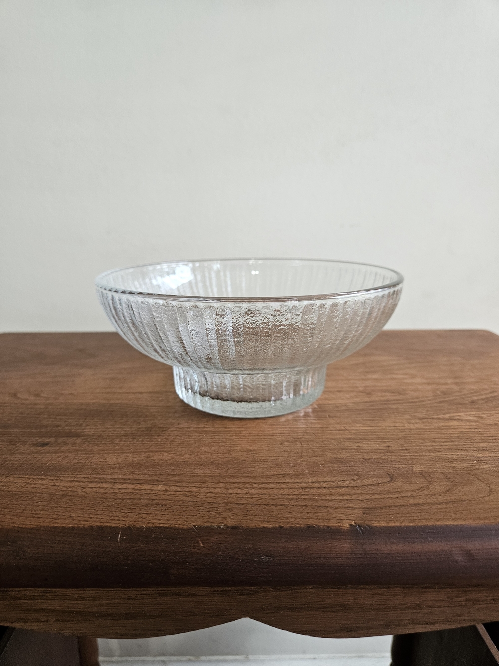 1960's A.L. Randall Clear Textured Glass Decorative‎ Bowl